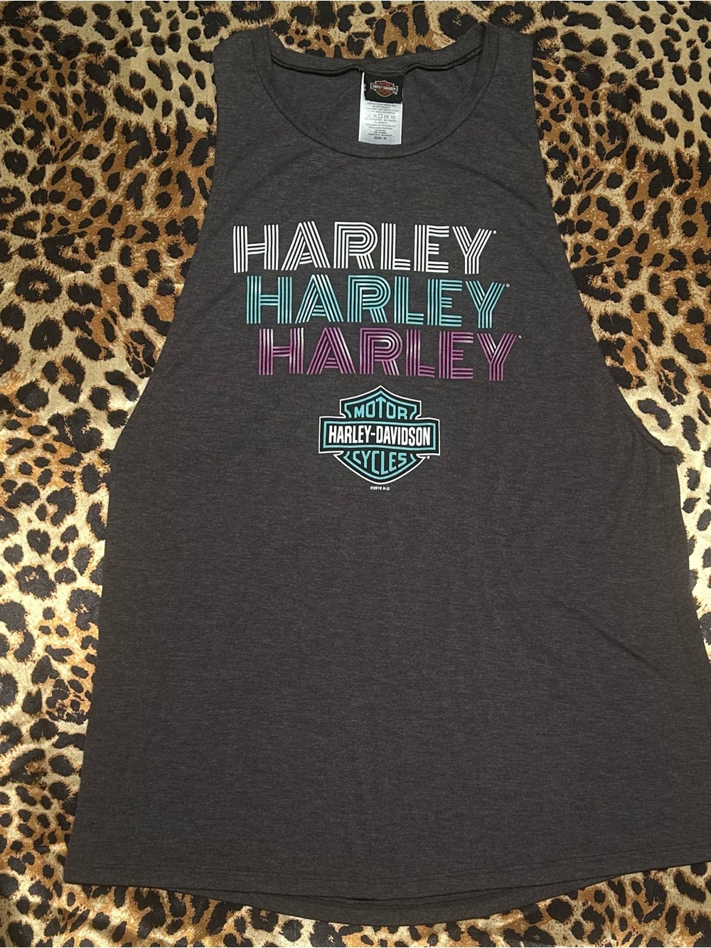 Harley Davidson Womens Dark Grey Peterson’s Miami Florida Tank Top